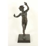 TANZENDER FAUN VON POMPEJI, Bronze, H 82, min.läs., ITALIEN, wohl 19.Jh.