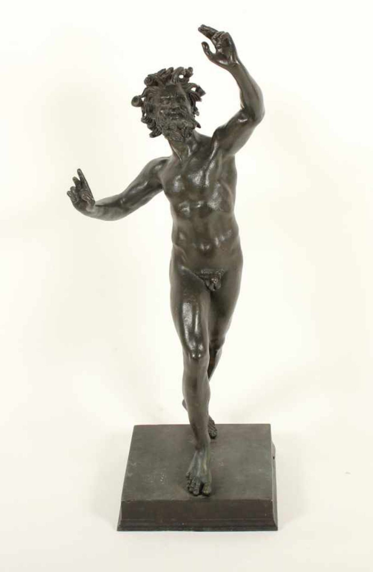 TANZENDER FAUN VON POMPEJI, Bronze, H 82, min.läs., ITALIEN, wohl 19.Jh.