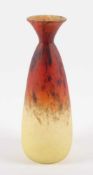 VASE, farbloses Glas, polychrome Pulvereinschmelzungen, satiniert, H 25, SCHNEIDER, EPINAY-SUR-