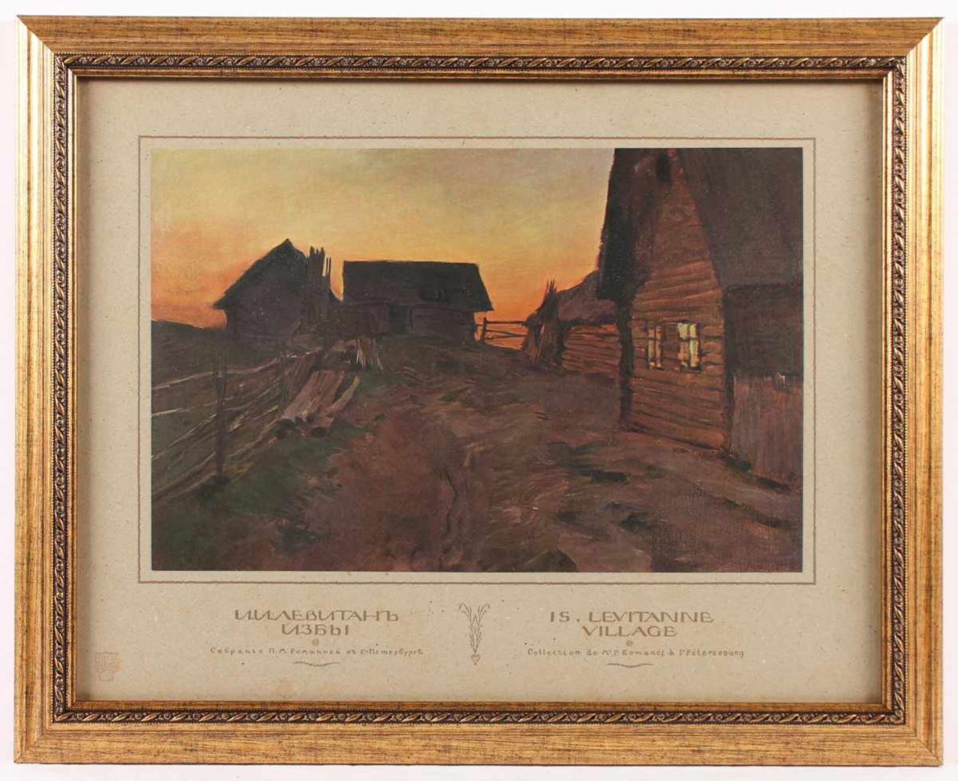 LEVITAN, Isaak Ilitch (1860-1900), "Russisches Dorf", Druck, 20,5 x 33, aus Collection de M.P.