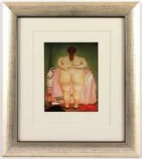 BOTERO, A., "Frau den Büstenhalter anziehend", Multiple (Farboffset), 18 x 14, 1976, R.