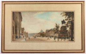 BERLIN - UNTER DEN LINDEN, Farbdruck nach Eduard Gaertner, 32 x 66, Verlag Karl Junghans, Berlin, um