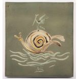 DALI, Salvador, "Himmelsbote", Rosenthal-Wandplatte, 39 x 36, nummeriert 57/2000, 1980, in