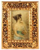 RENÉ, Jean François (Frankreich um 1900), "Portrait einer Frau", Öl/Lwd., 32 x 20,5, unten links