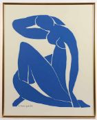 MATISSE, Henri, "Nu bleu", Farbsiebdruck/Velin d'arches, 42 x 35, nach dem Original im Centre G.