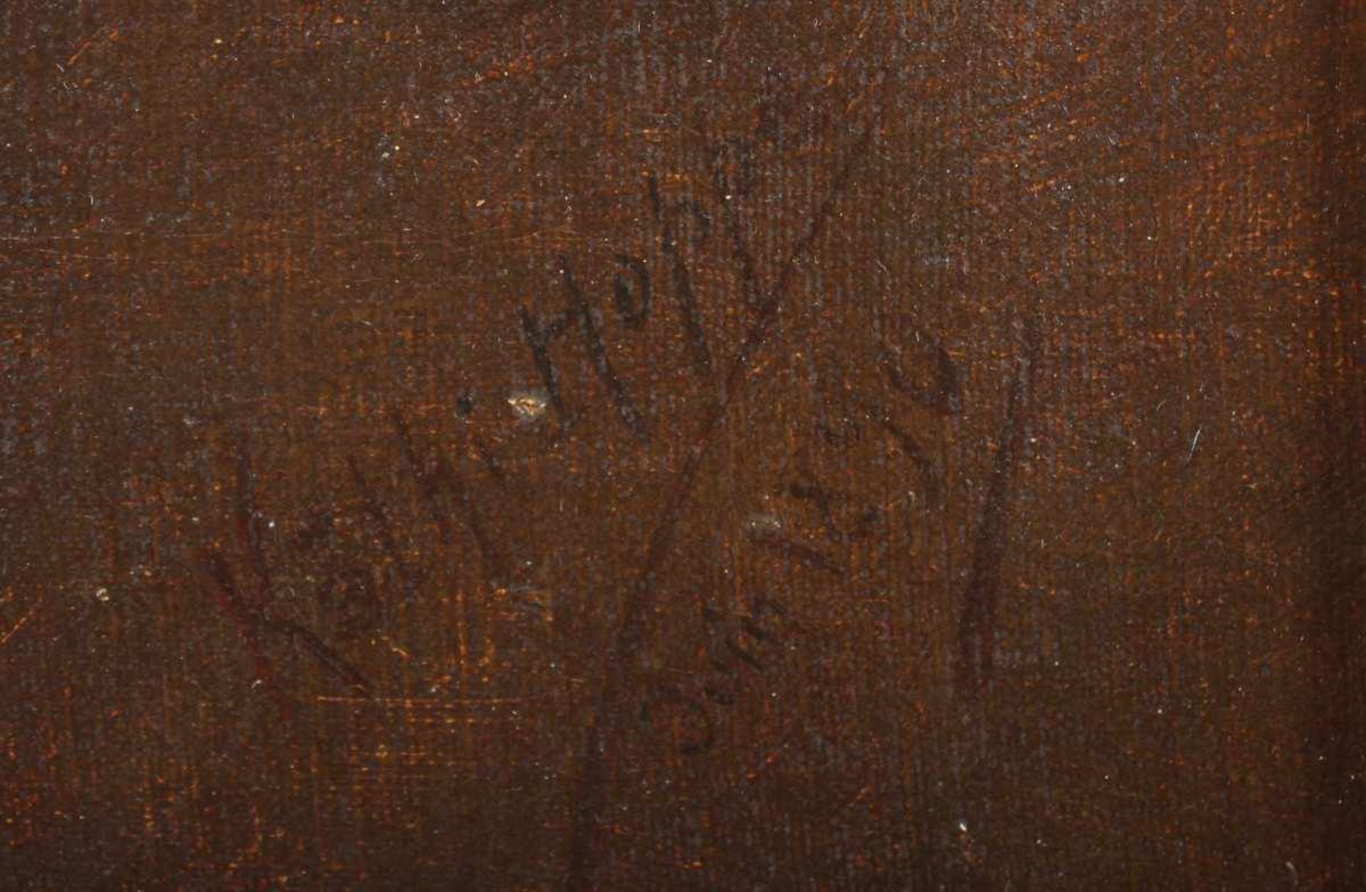 HOPPE, Käthi (Malerin E.19.Jh.), "Bildnis eines jungen Mannes", Öl/Lwd., 56 x 46, Mitte rechts - Bild 3 aus 4