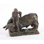 SANDER, Ernemann, "Europa auf dem Stier", Bronze, H 11,5, L 16, monogrammiert, Auflage 100 Ex.