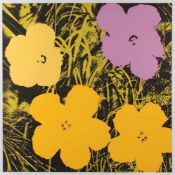 WARHOL, Andy, nach, "Flowers", Farbserigrafie, 91 x 91, verso Stempel fill in your own signature