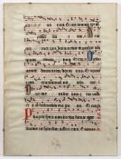NOTENBLATT, aus einem Missale, Malerei/Pergament, 40 x 30, wohl 15.Jh., R.