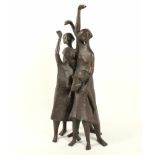 WELZEL, Manfred, "Vier winkende Kinder", Bronze, H 88, 1960er Jahre