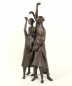 WELZEL, Manfred, "Vier winkende Kinder", Bronze, H 88, 1960er Jahre