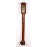 BAROMETER, Stick Barometer, Mahagonigehäuse, L 100, Quecksilbersäule, mit Thermometer, Jos. Cetti