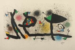 MIRÓ, Joan, "Composition", Original-Farblithographie, ca. 45 x 61, aus Sculptures, 1973/74,