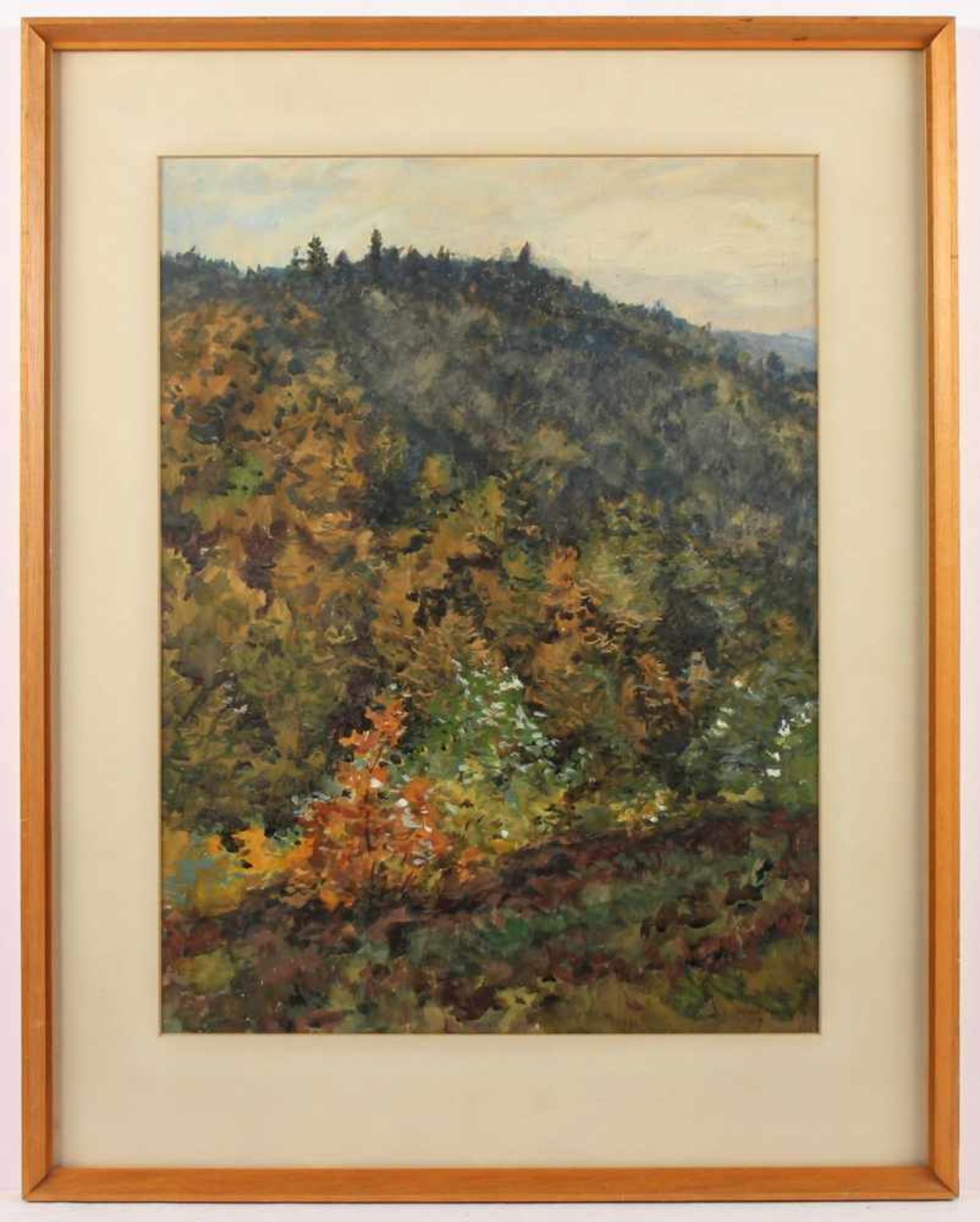 HACKER, Georg (1865-1945), "Herbstwald", Aquarell/Gouache/Papier, 46 x 35 ( - Bild 2 aus 3