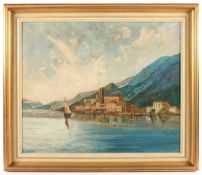 OCHSENFARTH, R. (Maler M.20.Jh.), "Blick auf Malcesine am Gardasee", Öl/Holz, 50 x 60, unten
