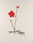 KURODA, Aki, "Red flower I", Lithografie, ca. 60 x 45, Galerie Maeght, Paris, 2005, ungerahmt