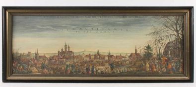 ZEICHNER 19./20.JH., "Die Belagerung von Naumburg durch die Hussiten 1436", Aquarell/Tusche/