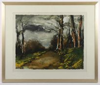 VLAMINCK, Maurice, "Stürmische Landschaft", Pochoir-Farbsiebdruck, 37 x 46, Daniel Jacomet, Paris,