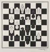 VASARELY, Victor, "Schach", Serigrafie, 33 x 33, nummeriert 1/40, im Druck signiert, ungerahmt