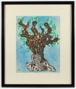 SAINT PHALLE, Niki de, "Sappho unter dem Baum träumend", Original-Farblithografie, 38 x 29,