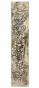 RIKULEV, "Erotische Figurenzeichnung", Tusche laviert/Papier, 114 x 24, unten signiert, R.