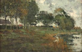 WELLS, William Page Atkinson (1871-1923), "Flusslandschaft", Öl/Lwd., 31 x 46,5, unten rechts