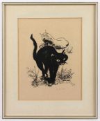 HEGENBARTH, Josef, "Katze", Original-Lithografie, 24 x 19, handsigniert, R.