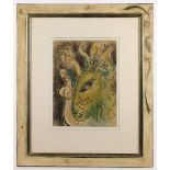 CHAGALL, Marc, "Paradies - der grüne Esel", Original-Farblithografie, 25 x 26, aus Verve, Nr. 37/38,