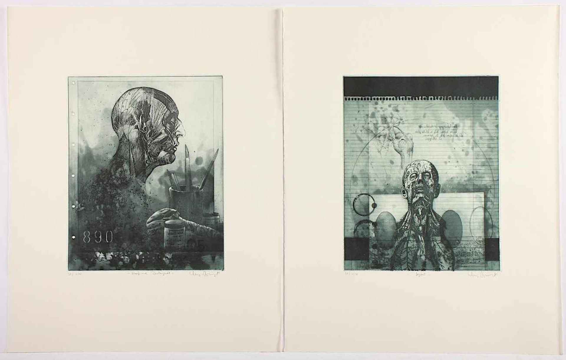 BÖTTGER, Klaus, "Sezierung", Mappe mit 6 Original-Aquatintaradierungen, ca. 30 x 24, jeweils - Bild 2 aus 5