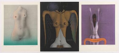 WUNDERLICH, Paul, "Les femmes", Mappe mit 3 Original-Farblithografien, ca. 40 x 30, nummeriert 190/