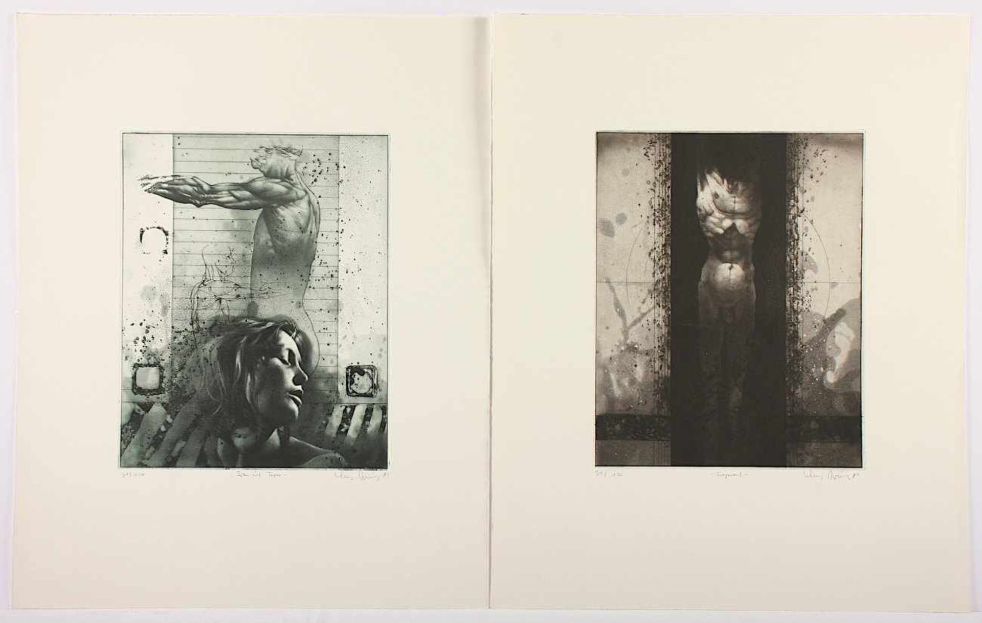 BÖTTGER, Klaus, "Sezierung", Mappe mit 6 Original-Aquatintaradierungen, ca. 30 x 24, jeweils - Bild 4 aus 5
