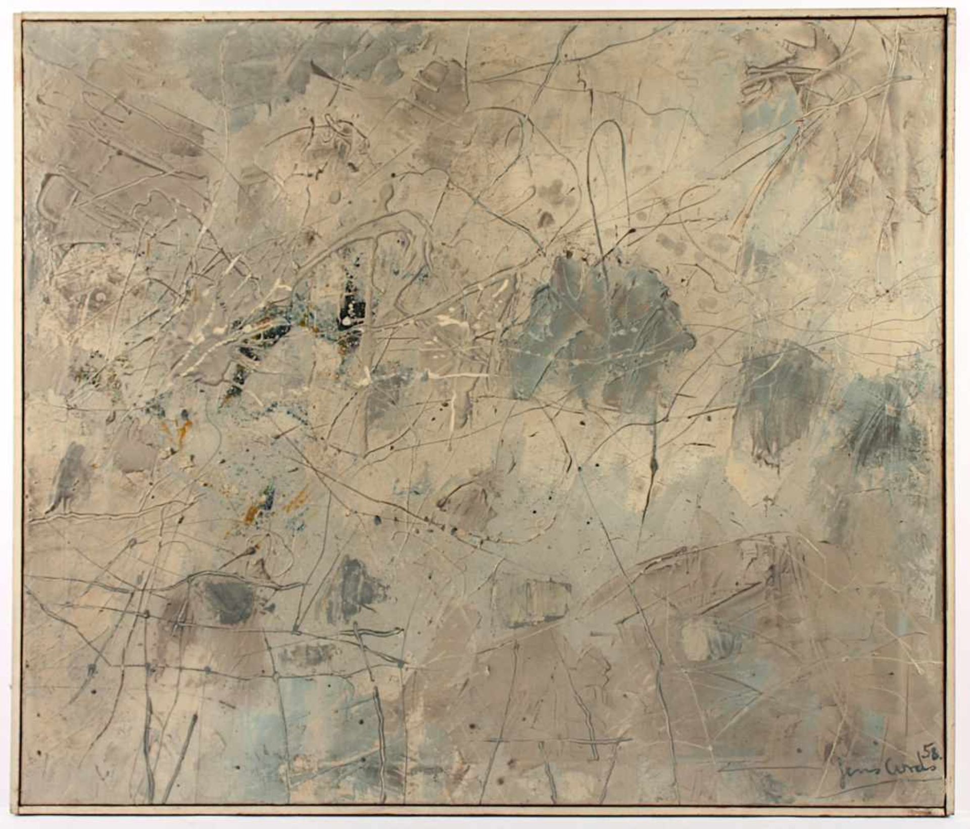 CORDS, Jens, "Helle Zone", Öl/Lwd., 81 x 95, unten rechts signiert und datiert '58, verso signiert