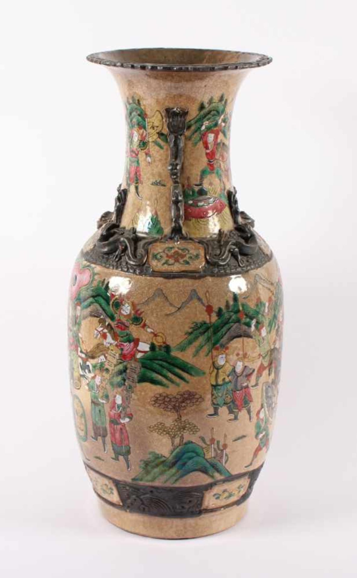 VASE, Porzellan, in Emailfarben dekoriert, H 46, CHINA, A.20.Jh. - Bild 2 aus 4