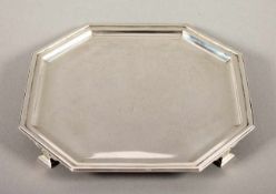 ACHTECKIGER SALVER, 925/ooo, L 20,5, 420g, SHEFFIELD, 1936