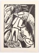 SCHMIDT-ROTTLUFF, Karl, "Der Angler", Holzschnitt, 18 x 13, 1923. Rathenau 4. - Verso