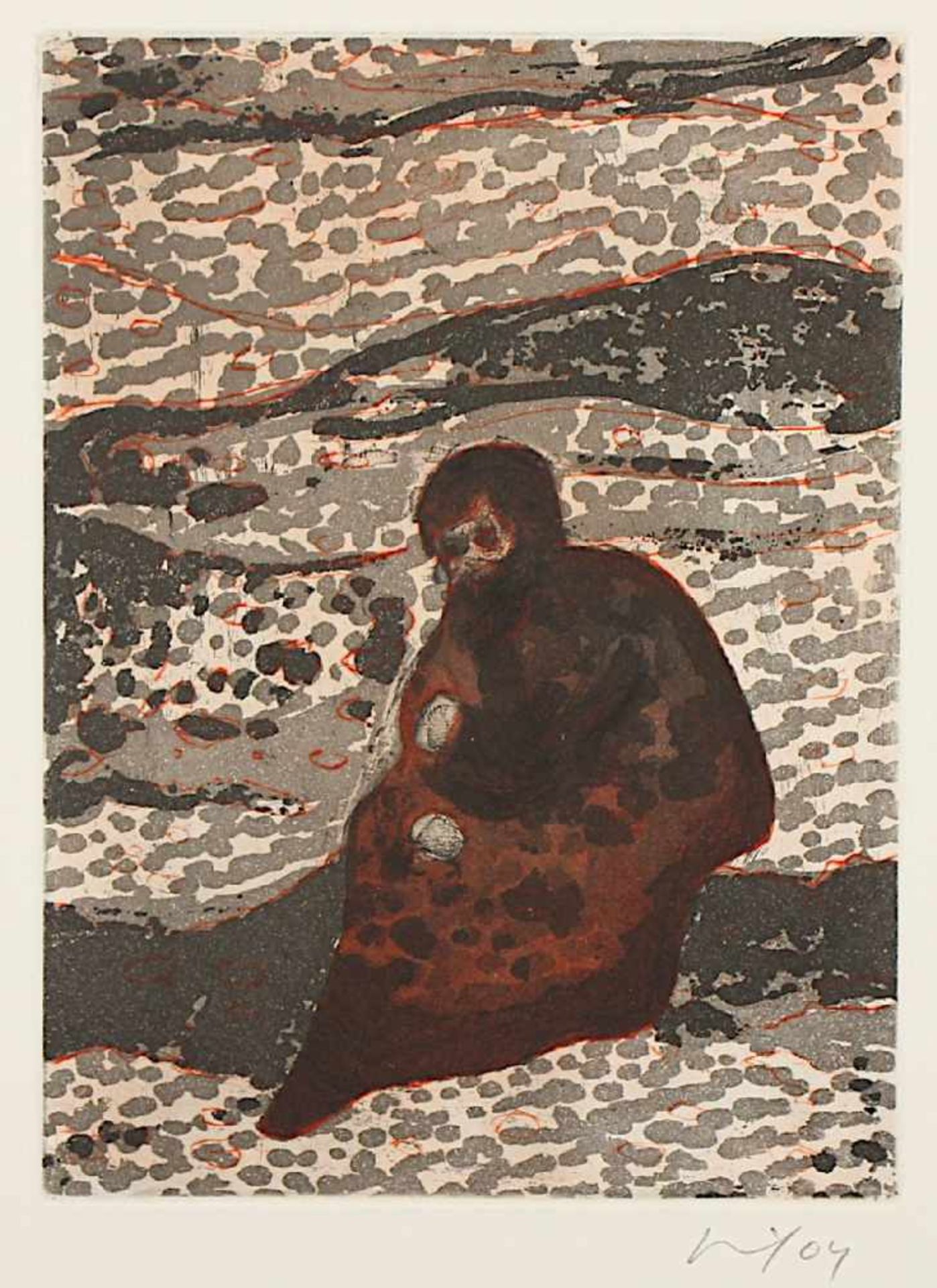 DOIG, Peter, "Figure by a river", Blatt aus der Serie: Black Palms. Farbige Aquatinta-Radierung