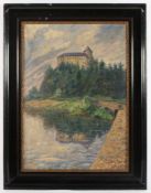 WAELES, J. (Maler um 1900), "Burgansicht", Öl/Lwd., 74 x 52, unten rechts signiert und "1905"