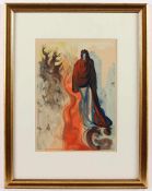 DALI, Salvador, "Inferno", Original-Farbholzschnitt, 26 x 18,5, Blatt aus Göttliche Komödie, 1960,