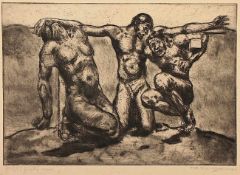 WEINZHEIMER, Friedrich August, "Kreuzigung", Original-Radierung, 17 x 24, nummeriert 12/20,