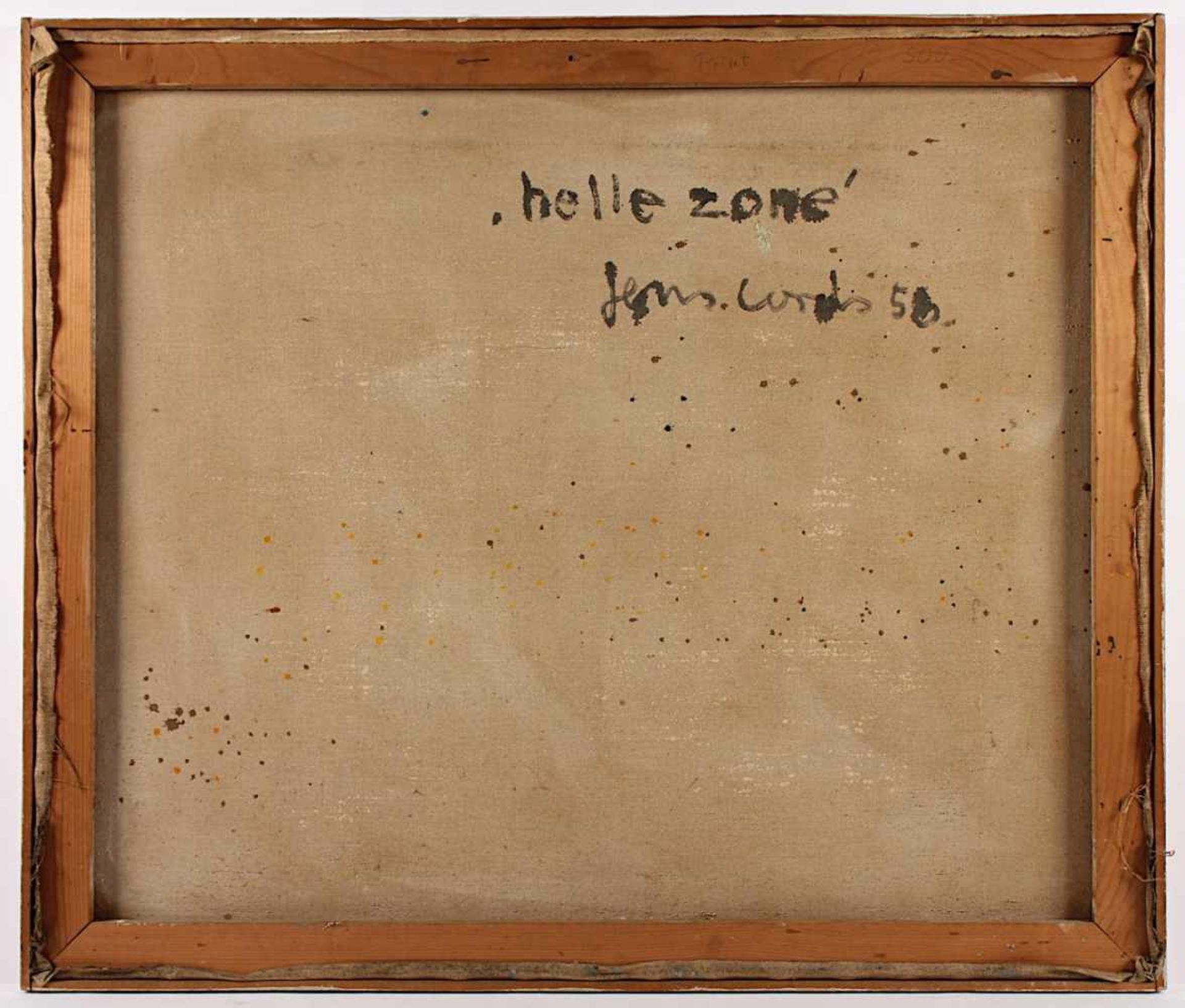 CORDS, Jens, "Helle Zone", Öl/Lwd., 81 x 95, unten rechts signiert und datiert '58, verso signiert - Bild 2 aus 2