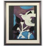 BRAQUE, Georges, "Oiseau et Feuillage", Original-Farblithografie, 50 x 42, 1962, R.