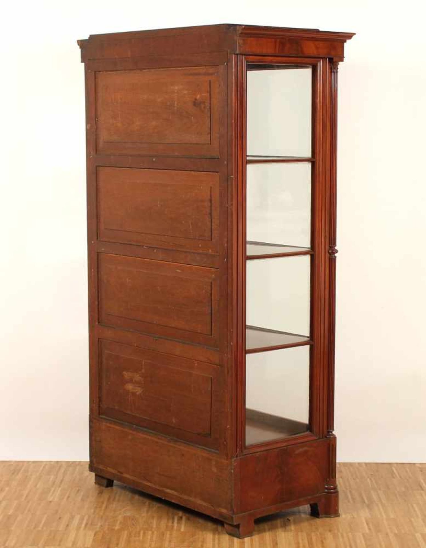 SPÄTBIEDERMEIER-VITRINE, Mahagoni, eintüriger und einschübiger Korpus, H 158, B 88, T 47, DEUTSCH, - Bild 4 aus 4