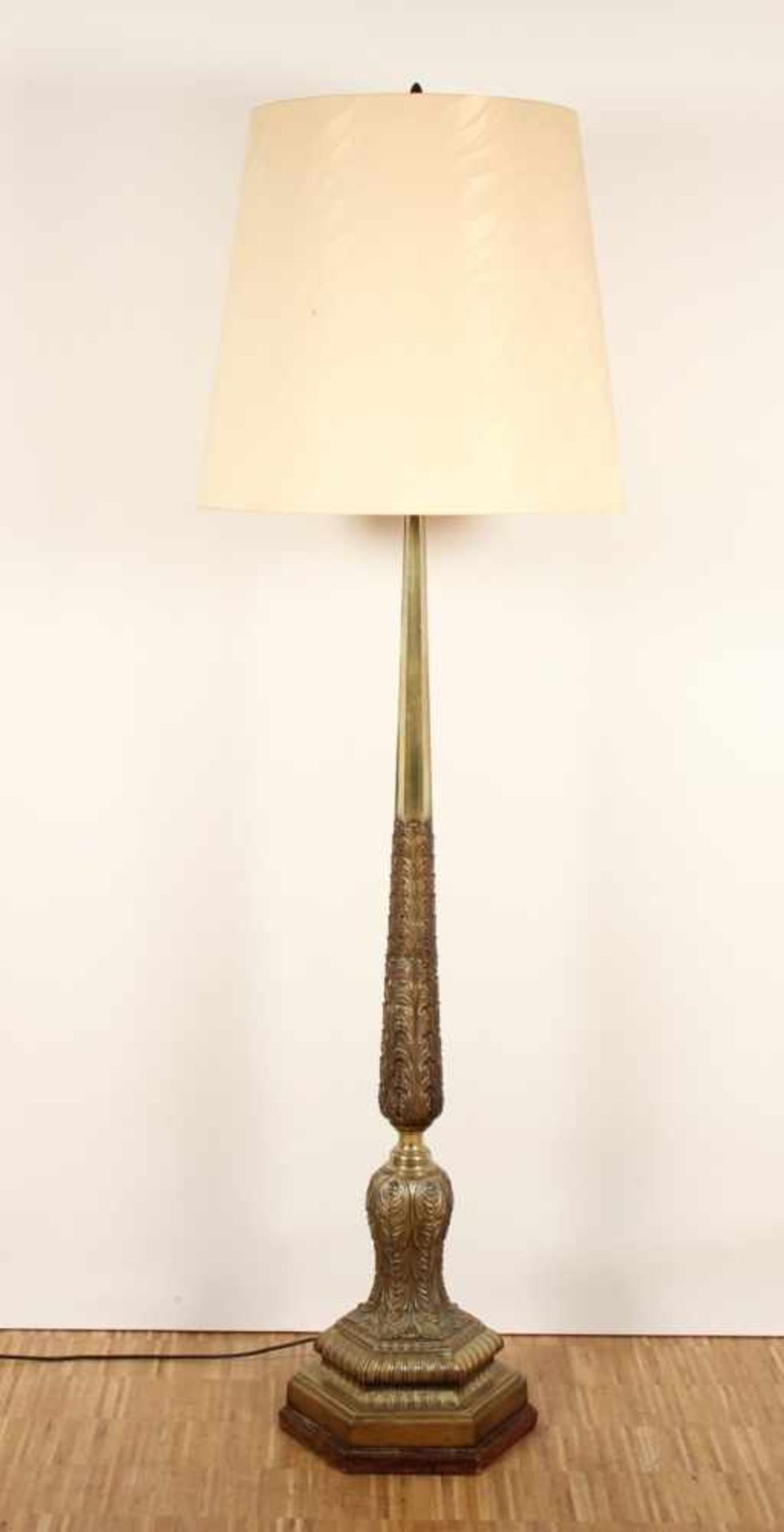 STEHLAMPE, Messing/Bronze, zweiflammig, H 197, DEUTSCH, A.20.Jh.