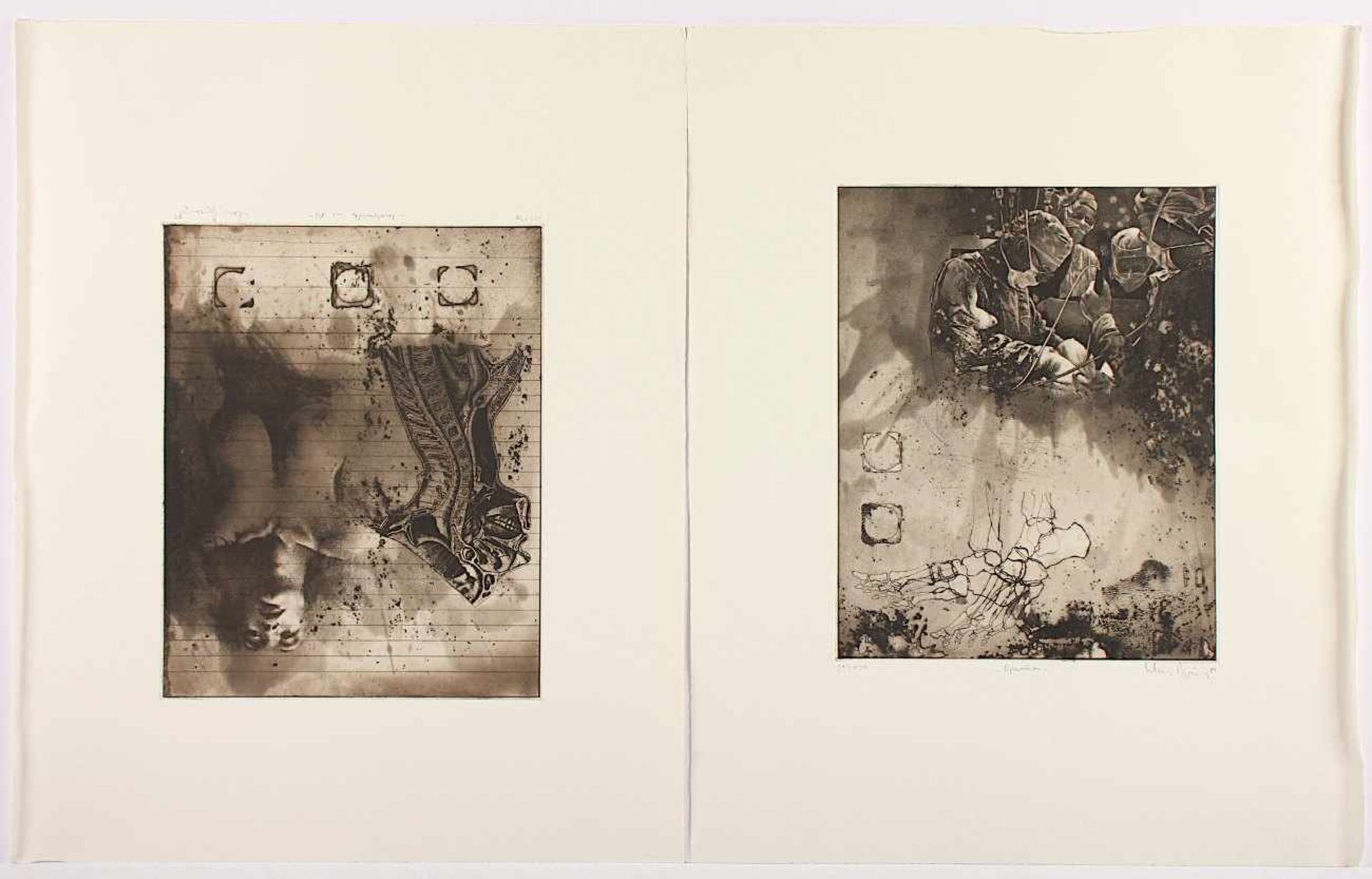 BÖTTGER, Klaus, "Sezierung", Mappe mit 6 Original-Aquatintaradierungen, ca. 30 x 24, jeweils - Bild 3 aus 5