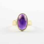 DAMENRING, 585/ooo Gelbgold, Amethystcabochon, RG 54, 4g