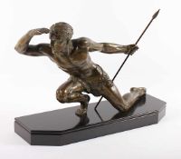 RONCOURT, Jean de, "Jäger", Bronze, H 32, auf Sockel, signiert, (L 53)- - -22.00 % buyer's premium