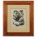 KOLLWITZ, Käthe, "Verbrüderung", Original-Lithografie, 23,5 x 17,5, signiert, 1924, R.- - -22.00 %