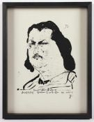 JANSSEN, Horst, "Honoré de Balzac", Original-Lithografie, 26 x 21, handsigniert, 1967, R.- - -22.