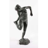 DEGAS, Edgar, nach, "Tänzerin", 1988. Bronze mit schwarzgrüner Patina. 46 x 18 x 19. Auf der Plinthe