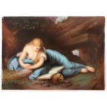 BILDPLATTE "BÜSSENDE MAGDALENA", polychrom gemalt, nach dem Gemälde von Pompeo Girolamo BATONI (